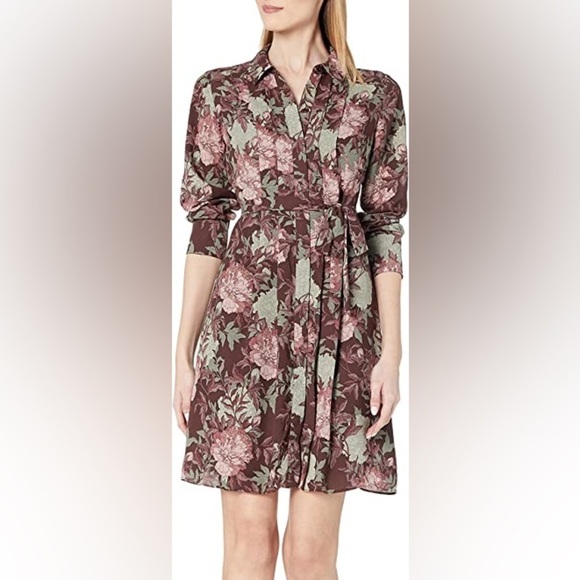 Nanette Lepore for Anthropologie Purple Floral Dress Size 12 New Shirt Dress - Picture 1 of 4